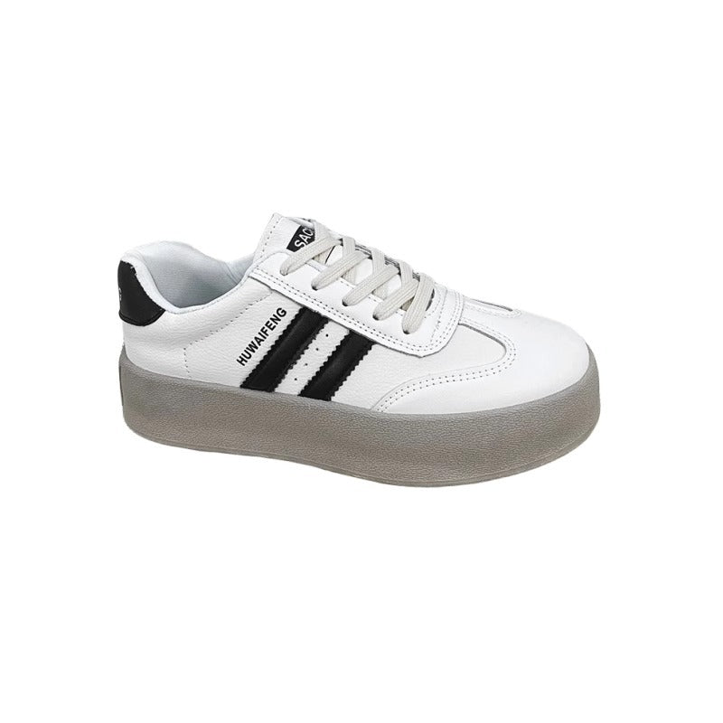 Damen Sportliche Plateausneaker mit edlen Steppnähten und rutschfester Sohle R&B