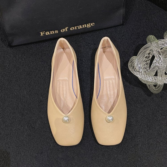 Damen elegante Ballerinas mit perlmuttfarbenem Akzent R&B