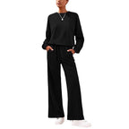 Damen Komfortabler Sweatsuit mit weitem Bein und lässigem Schnitt R&B