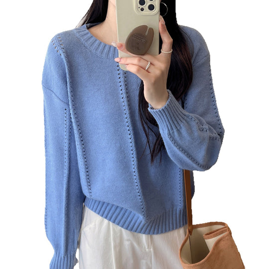 Damen Gemusterter Strickpullover mit bequemen Oversized-Schnitten R&B