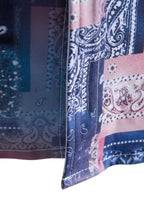 Herren Kurzarmhemd im kreativen Bandana-Design mit stilvollem Stehkragen