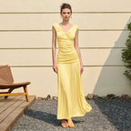 Damen Maxikleid mit raffiniertem Rüschendesign und taillierter Passform R&B