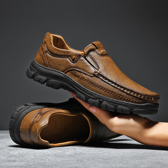 Herren Komfortable Slip-On Lederschuhe mit rutschfester Sohle R&B