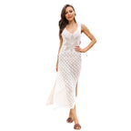 Damen elegantes Häkelkleid mit tiefem Ausschnitt R&B