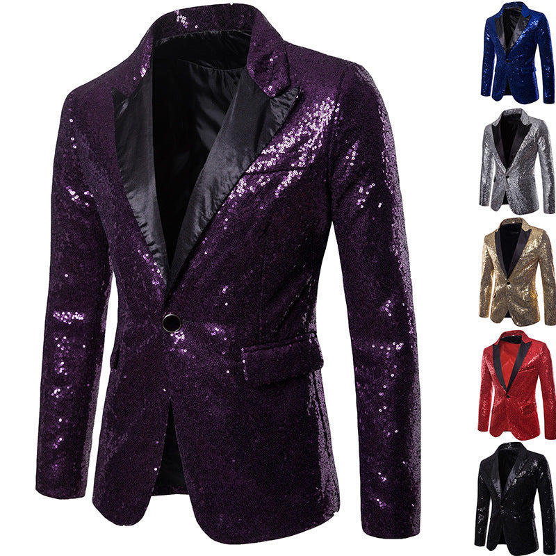 Herren Pailletten Formal Blazer R&B