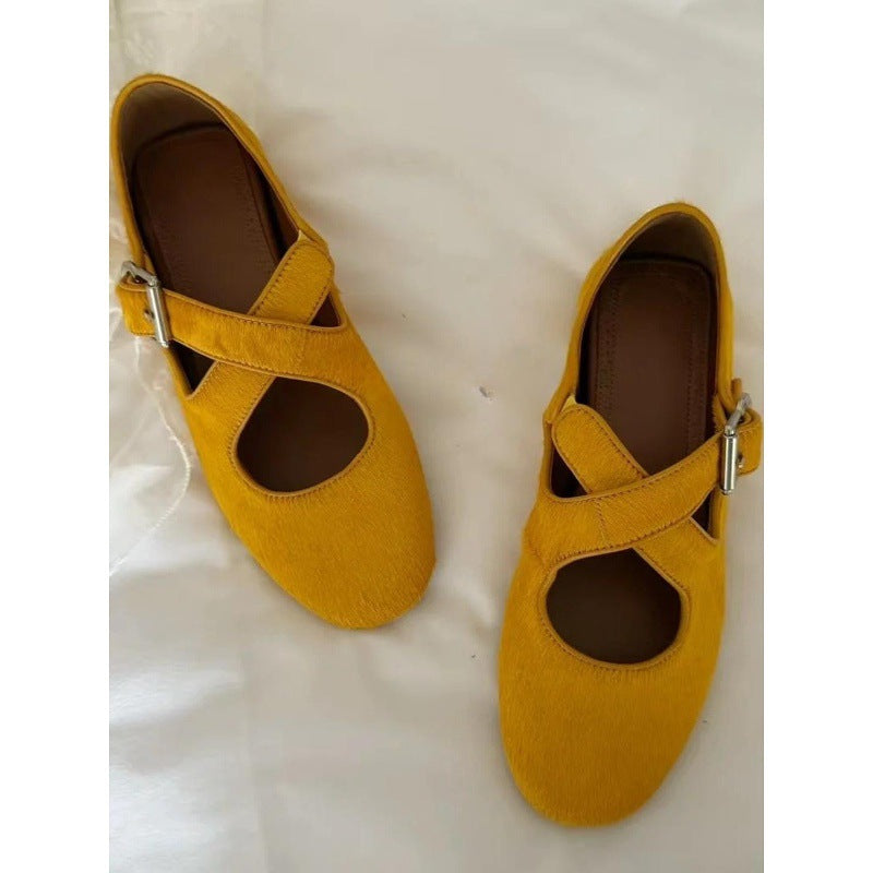 Damen Ballerinas mit modischem Leopardenmuster und dekorativem Schnitt R&B