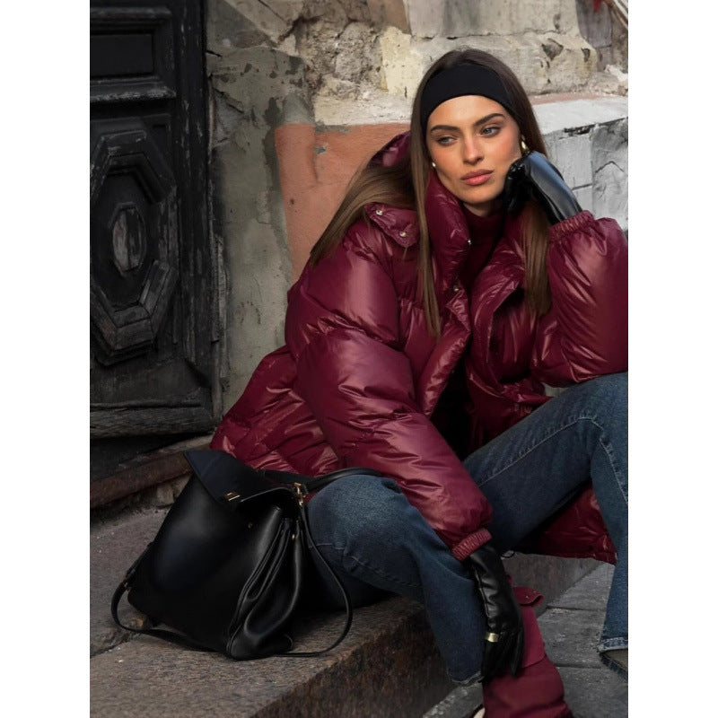Damen Steppjacke mit glänzender Oberflächenstruktur R&B