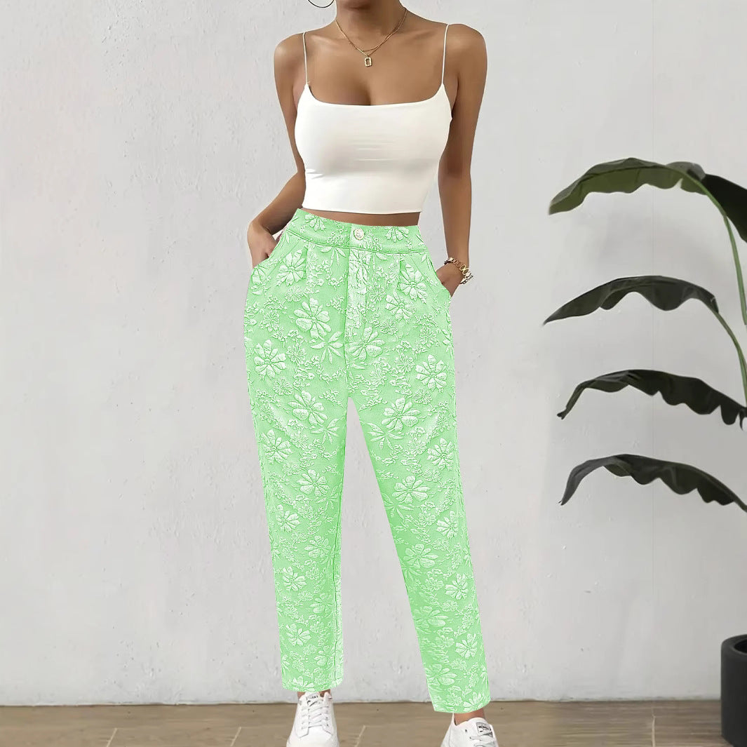 Damen Blumenmuster Hose im eleganten Casual-Stil R&B