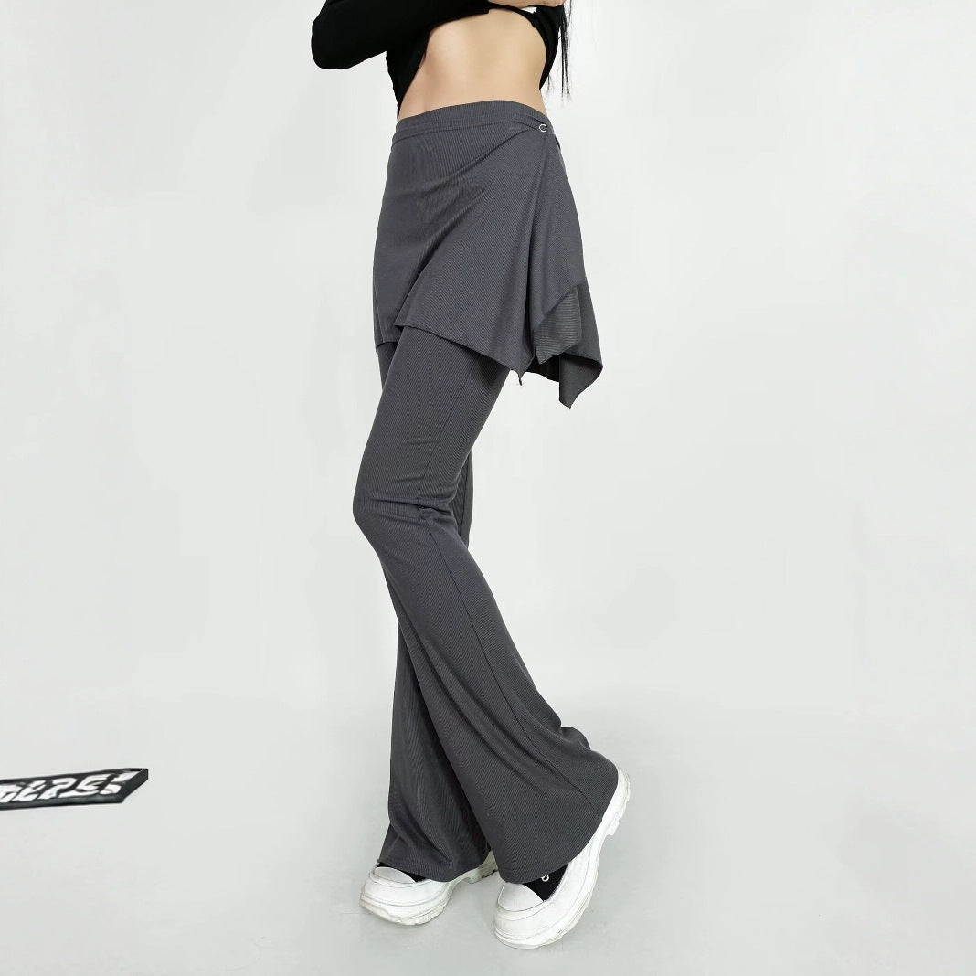 Damen Flared Pants mit asymmetrischem Überwurf R&B