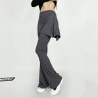 Damen Flared Pants mit asymmetrischem Überwurf