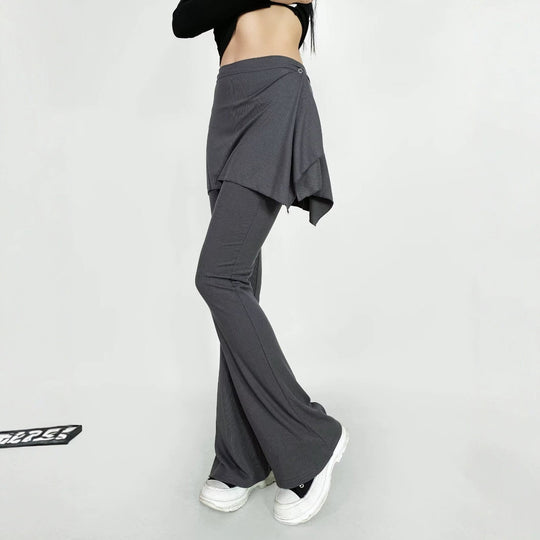 Damen Flared Pants mit asymmetrischem Überwurf R&B