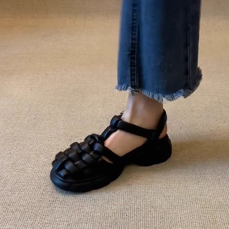 Damen Komfortable Badesandalen im stilvollen Flecht-Design