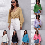 Damen Bluse mit ballonförmigen Ärmeln und hochwertigem Stoff R&B