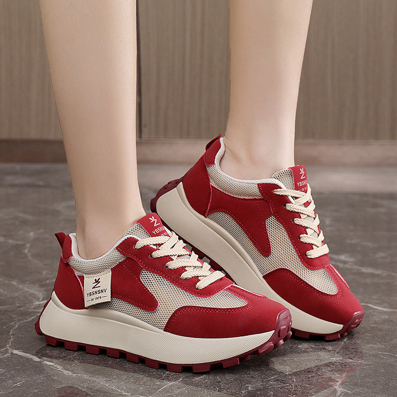 Damen Sportliche chunky Sneakers mit atmungsaktiver Mesh-Oberfläche und bequemer Dämpfung R&B