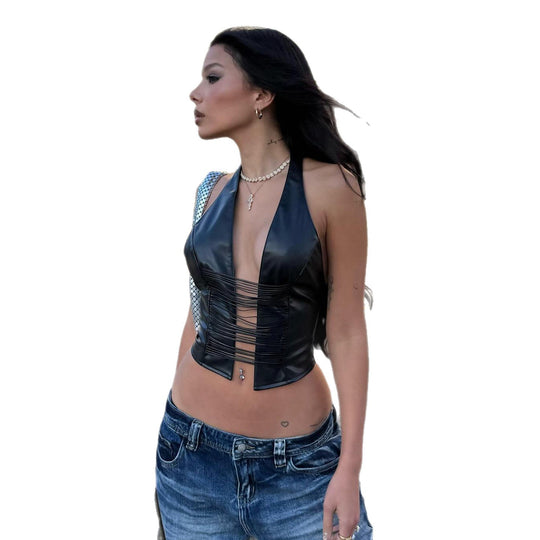 Damen Glamouröses Crop Top R&B