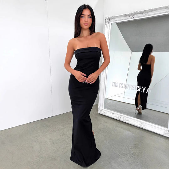 Damen Figurbetontes Bandeau-Kleid mit schmalem Schnitt und rutschfestem Design R&B