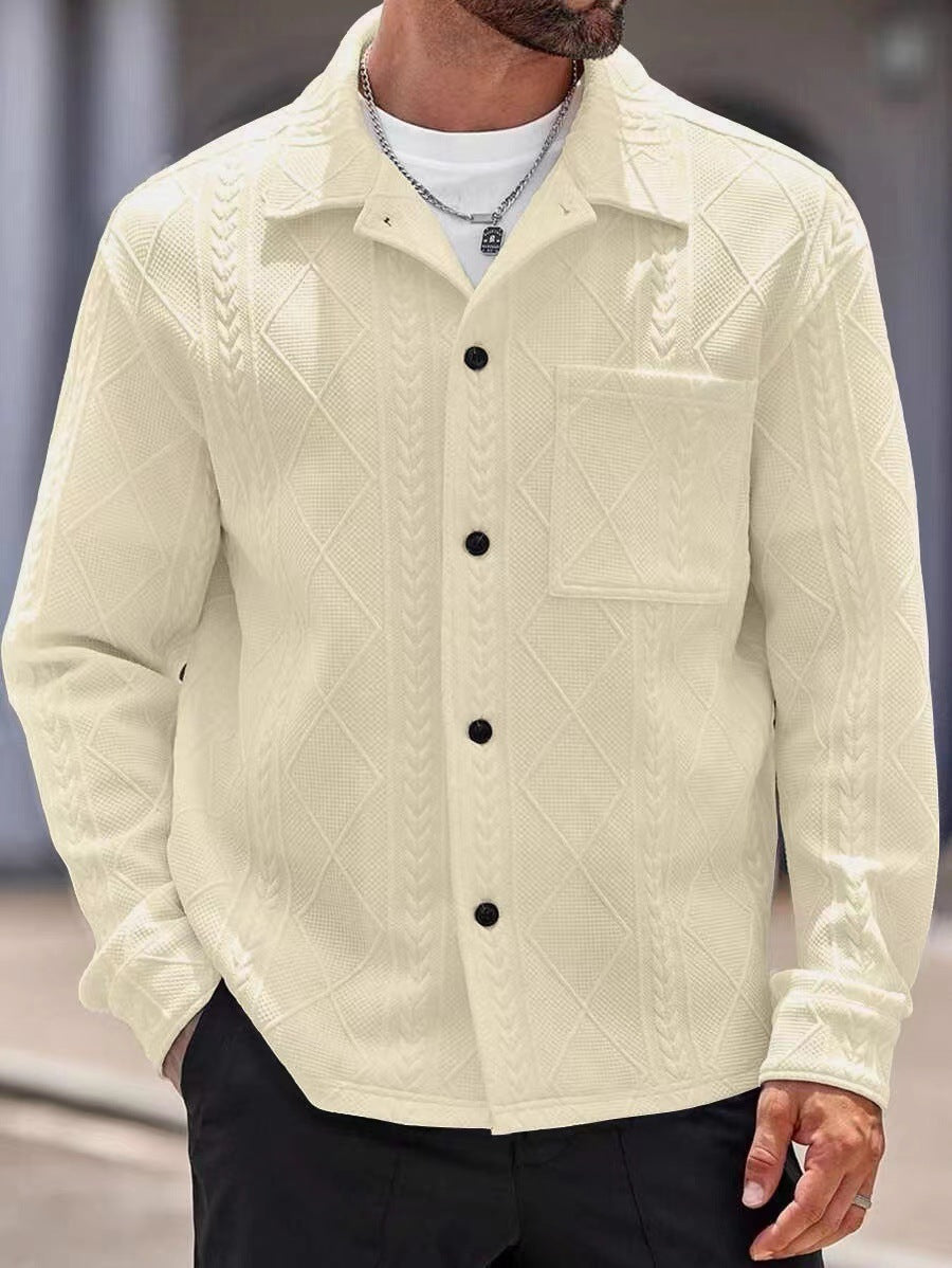 Herren Strickhemd mit modernem Design und strukturiertem Gewebe R&B