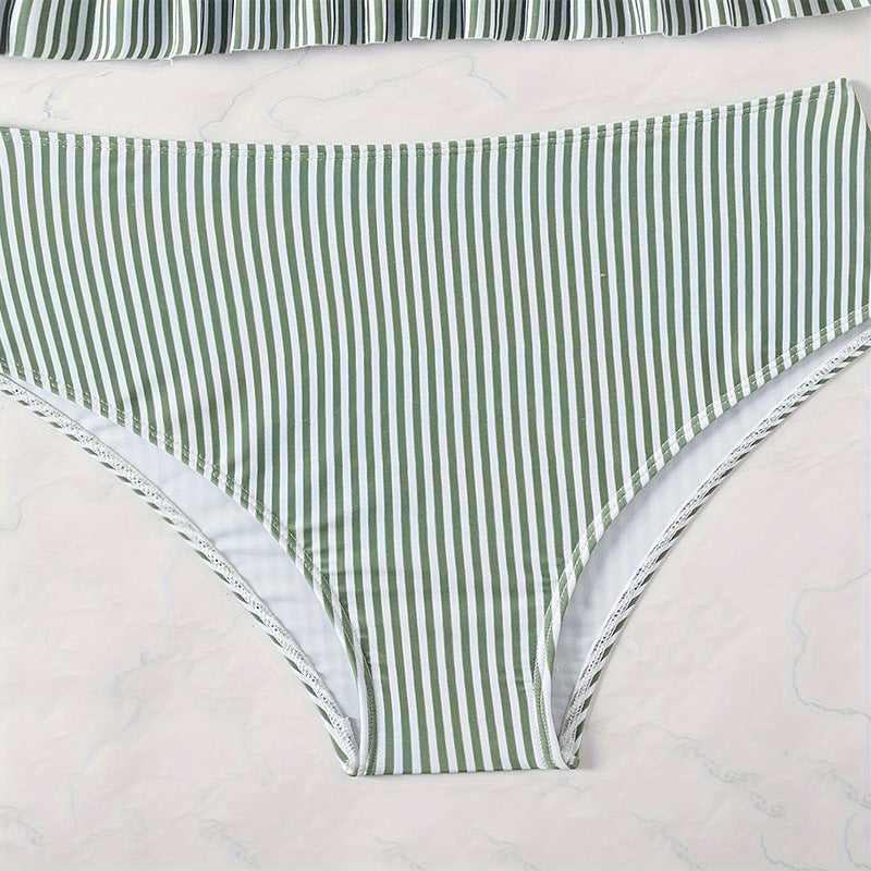 Damen Crop-Top Bikini-Set mit Rüschendetails R&B