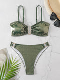 Damen Glänzender zwei-teiliger Bikini mit eleganter Verzierung R&B