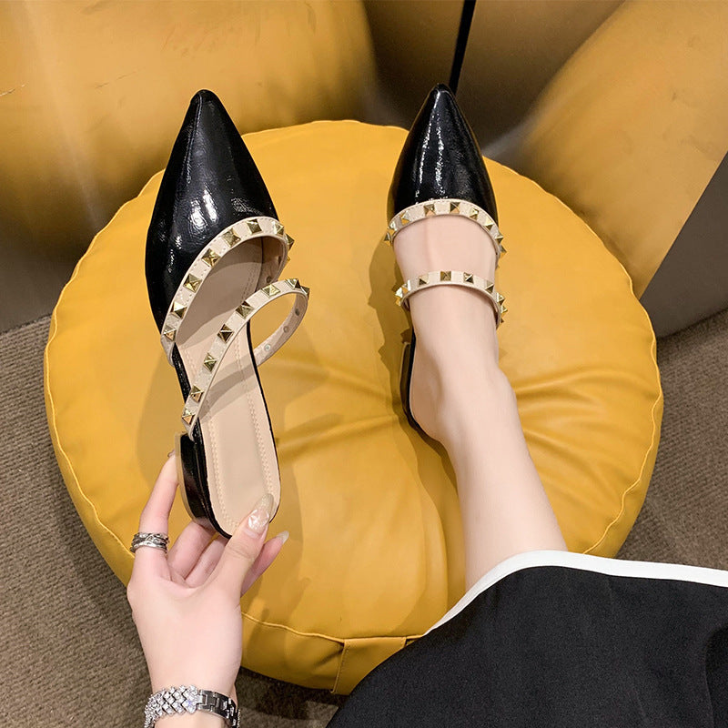 Damen elegante Mules mit modernen Nietenakzenten R&B