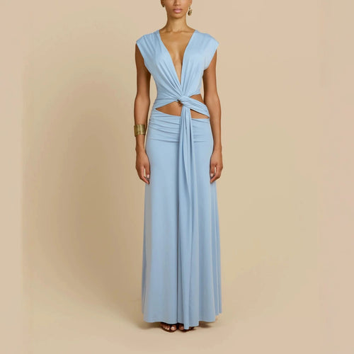 Damen Maxikleid mit raffiniertem Wickeldetail R&B