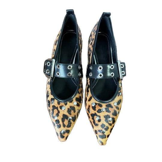 Damen modische Ballerinas mit auffälligen Loch- und Schnallendetails R&B
