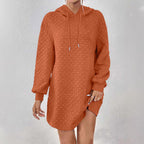 Damen Kapuzenpulloverkleid mit trendy Struktur R&B