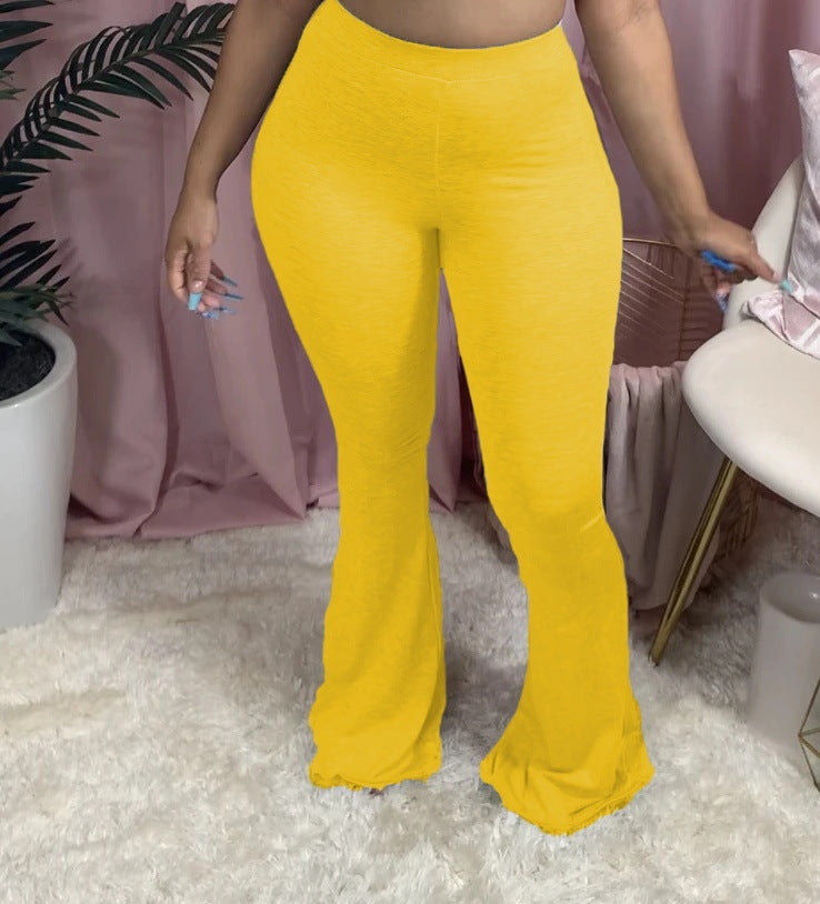 Damen Hochbundige Bootcut-Leggings aus weichem Jersey R&B