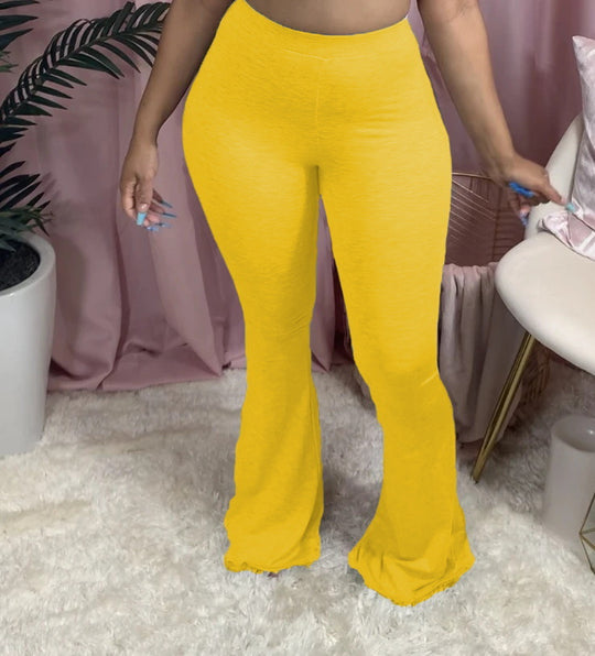 Damen Hochbundige Bootcut-Leggings aus weichem Jersey R&B