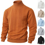 Herren modischer Strickpullover mit hohem Kragen und Zopfmuster R&B