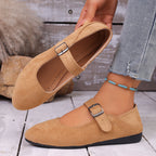 Damen Ballerinas mit praktischem Riemenverschluss und trendigem Leo-Muster R&B