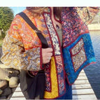 Damen Quilted Jacke mit buntem Patchwork-Design und praktischen Taschen R&B