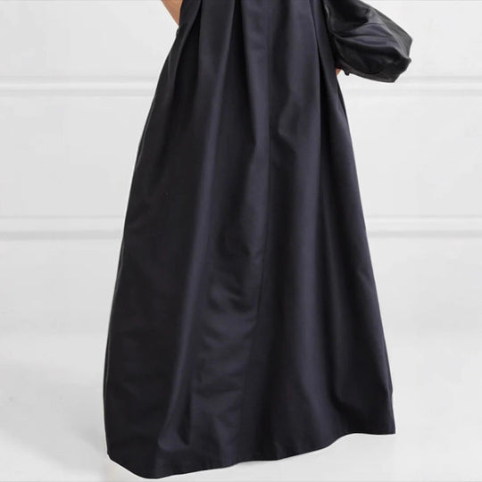 Damen Maxirock mit eleganter Faltenlegung und seitlichen Taschen R&B