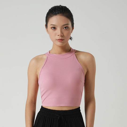 Damen Sportliches Crop-Top mit hohem Kragen und atmungsaktiven Eigenschaften R&B