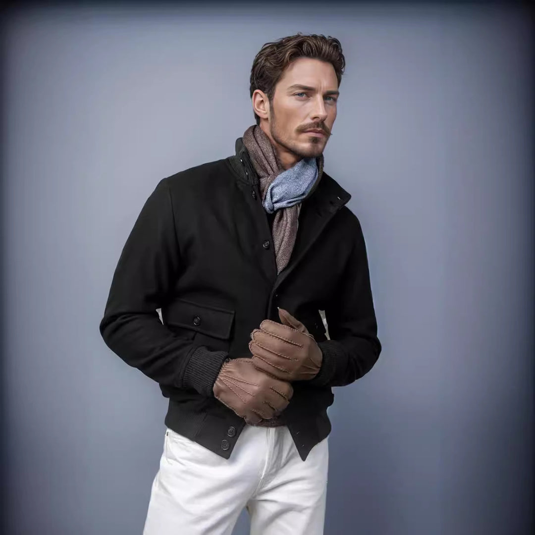 Herren lässige Jacke mit praktischen Taschen und elastischem Bund R&B