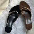 Damen elegante Pantolette mit schimmernden Akzenten R&B