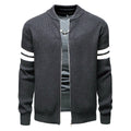 Herren Strickjacke mit modernem Zipper und dekorativem Streifenmuster