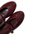 Damen Ballerinas mit verstellbarem Riemen und glänzender Oberfläche R&B