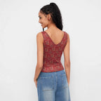 Damen Dekoratives Floral Top mit Raffungen R&B