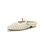 Damen elegante Mules mit geflochtenem Design und verstellbarem Riemen