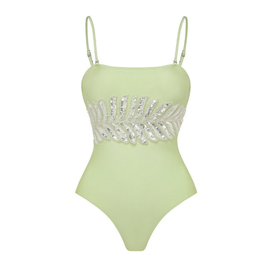 Damen Eleganter Einteiler mit funkelnden Paillettenapplikationen R&B