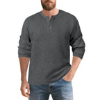 Herren Elegantes Langarmshirt mit Knopfleiste und strukturiertem Stoff R&B