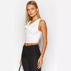 Damen Elegantes Cowl Neck Top mit figurbetontem Schnitt R&B