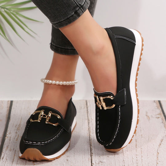 Damen Mokassin-Schuhe mit eleganter Schnallenapplikation R&B