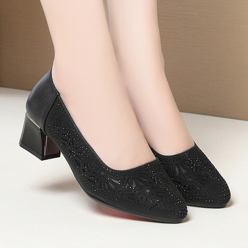 Damen Dekorative Pumps mit funkelnden Strassapplikationen und elegantem Design R&B