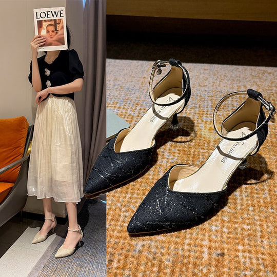 Damen elegante Slingback-Pumps mit filigranem Riemendesign R&B