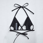 Damen Triangel-Bikinioberteil mit verstellbaren Schnürdetails R&B