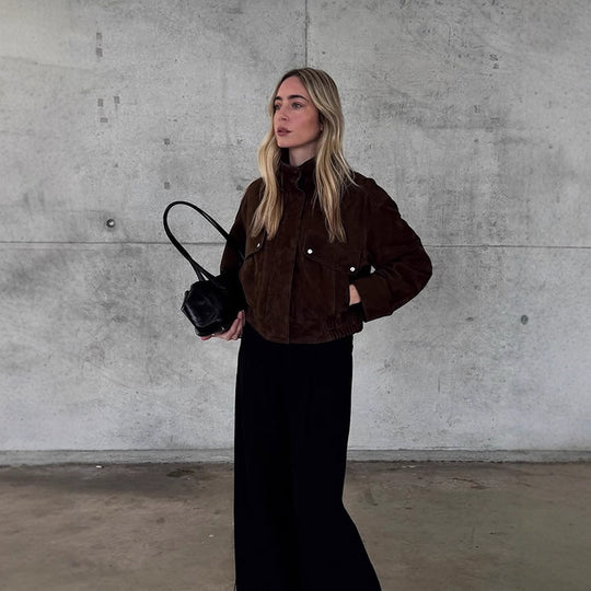 Damen Kunstlederjacke mit strukturiertem Schnitt und praktischen Taschen R&B