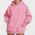 Damen Lockere Kapuzenpullover aus weichem Fleece mit Kängurutasche R&B