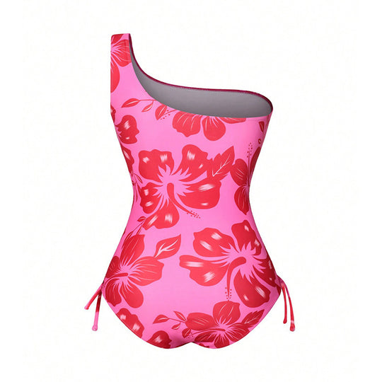 Damen Einteiler Badeanzug mit Wickelrock und floralem Design R&B